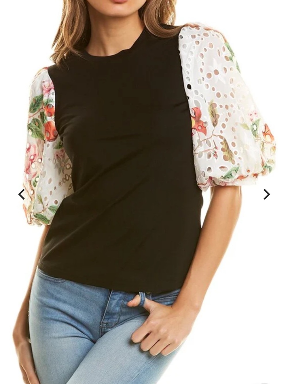 Gracia mixed-media knit top size Small